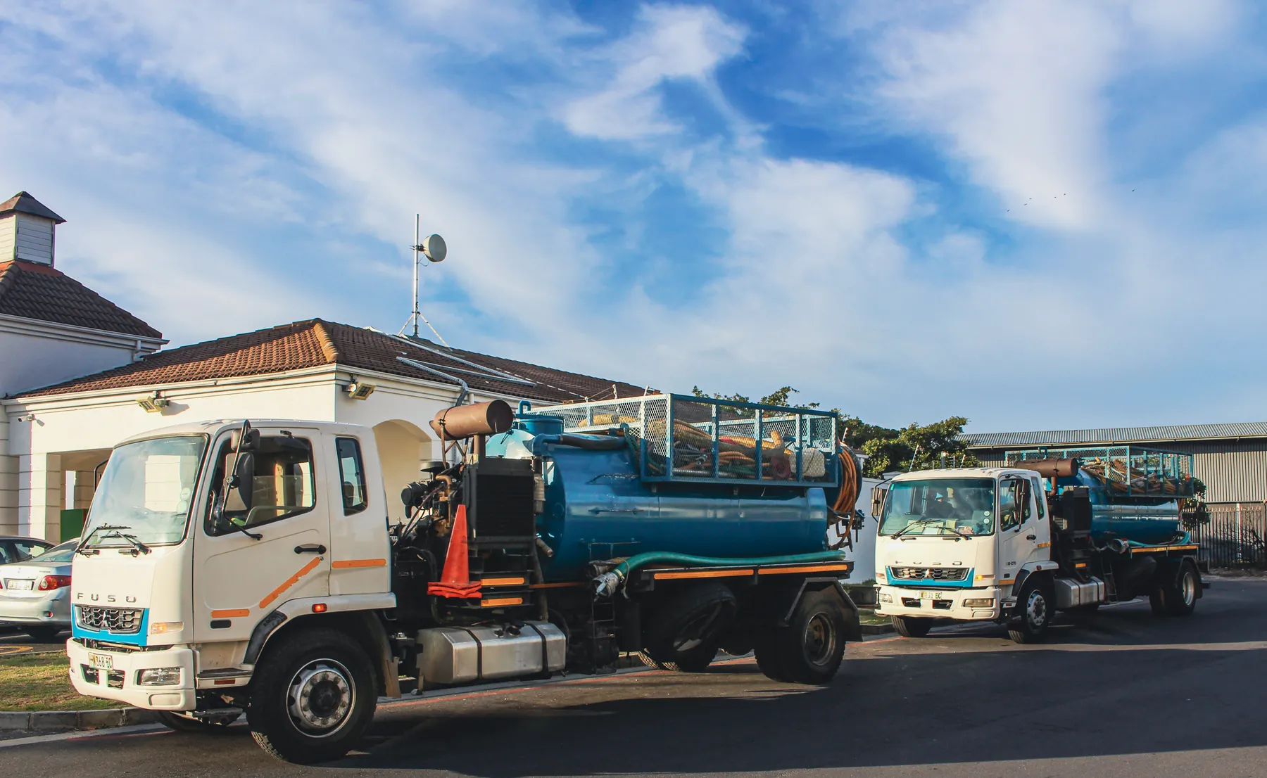 Two Ramatini vacuum tankers parked one behind the other